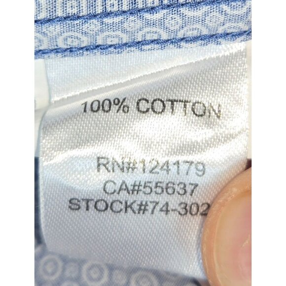 Johnston & Murphy Mens Blue Geometric Pattern Dress Large - Picture 6 of 8